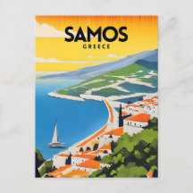 Grécia Samos Poster de viagens tradicional