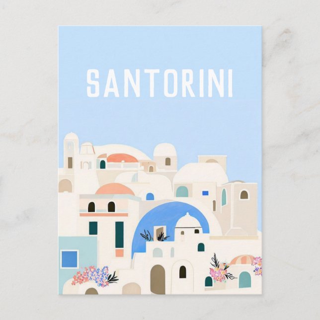 Cartão Postal grécia Santorini (Frente)