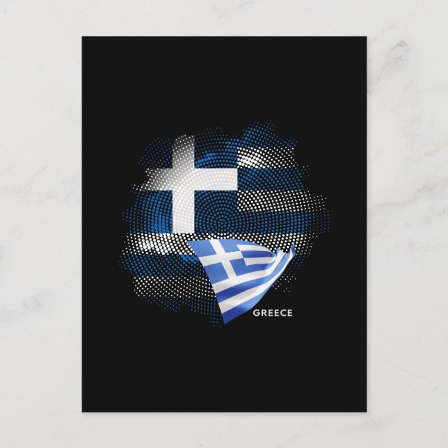 Cartão Postal Greece flag (Frente)