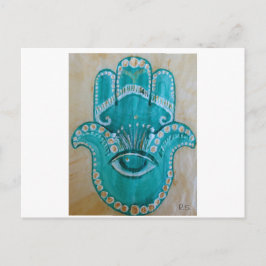 Cartão Postal Green and Gold Hamsa