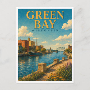 Cartão Postal Green Bay Wisconsin Fox River GeoSaga