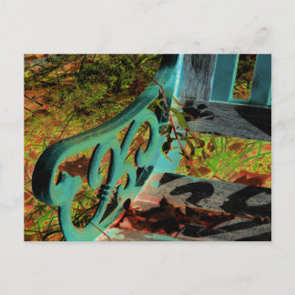 Cartão Postal "Green Bench" Foto digitalmente alterada e editada