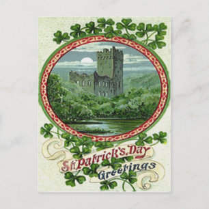 Cartão Postal Green Blarney Castle Ireland Shamrock