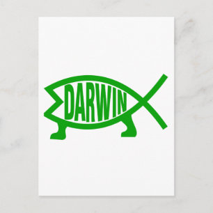 Cartão Postal Green Darwin Fish