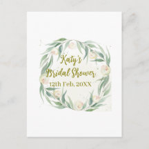 Green eucalyptus floral bridal shower name date go