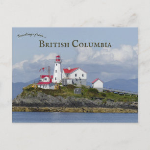 Cartão Postal Green Island Lighthouse British Columbia
