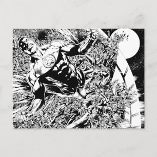 Cartão Postal Green Lantern and the Moon - Black and White