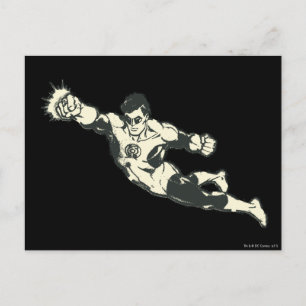 Cartão Postal Green Lantern Punches Grunge
