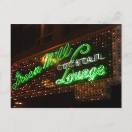Cartão Postal Green Mill, Chicago, Vintage Neon Sinal