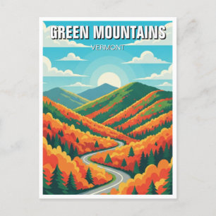 Cartão Postal Green Mounains Vermont Fall Foilation