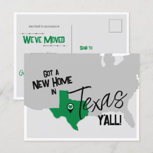 Cartão Postal Green New Home no Texas Y'all Moving