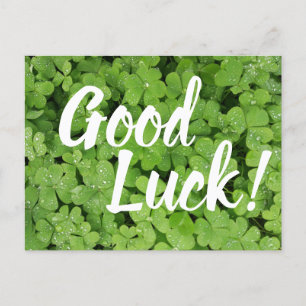 Cartão Postal Green Shamrock Good Luck Saudações Card