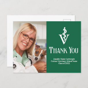 Cartão Postal Green Veterinarian Photo Custom (Foto do veterinár
