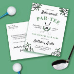 Cartão Postal Greenery Golf Teve Reforma Par-Tee<br><div class="desc">Cartaz de convite de festas de golfe temido em branco e verde com verde e bola de golfe e tacos de golfe cruzados.</div>