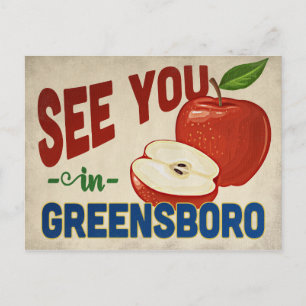 Cartão Postal Greensboro North Carolina Apple - Viagens vintage