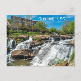 Cartão Postal Greenville, Carolina do Sul, Parque das Falls do R