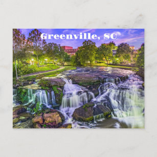 Cartão Postal Greenville, Centro do Rio Reedy Carolina do Sul
