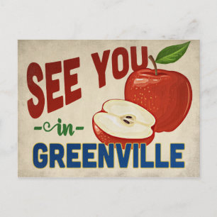 Cartão Postal Greenville North Carolina Apple - Viagens vintage
