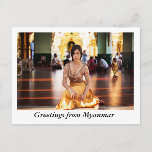 CARTÃO POSTAL GREETINGS DE MYANMAR