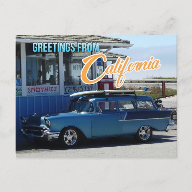 Cartão Postal Greetings from California Travel Postcard (Frente)