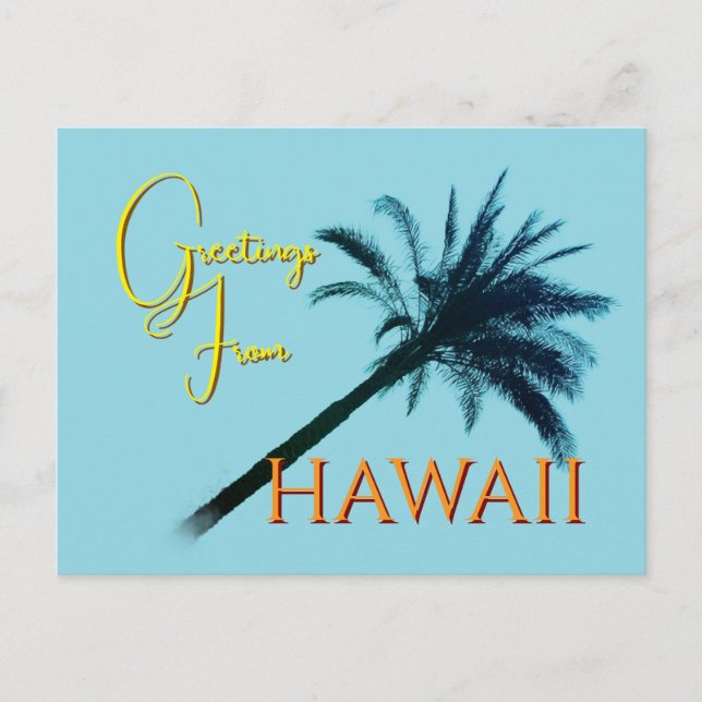 Cartão Postal Greetings From Hawaii - Palm Trees (Frente)