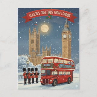Cartão Postal Greetings from London Christmas Card