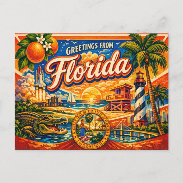 Cartão Postal Greetings From Postcard  (Frente)