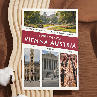 Cartão Postal Greetings from Vienna Austria Vintage Travel