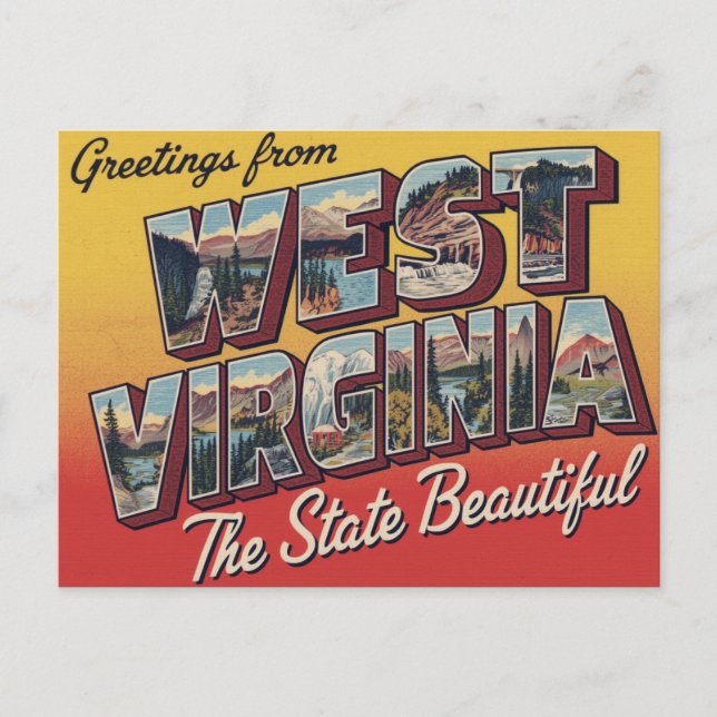 Cartão Postal Greetings from West Virginia (Frente)