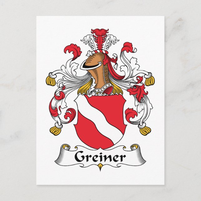 Cartão Postal Greiner Family Crest (Frente)