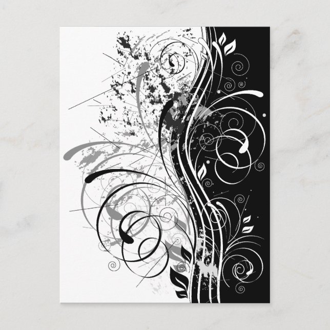 Cartão Postal Grelha de BW (Frente)