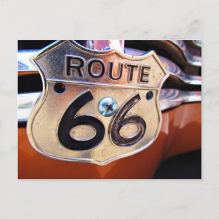 Cartão Postal Grelha do Carro vintage Decal Metálico da Rota 66