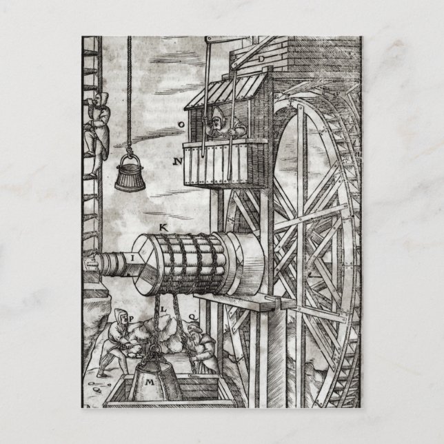 Cartão Postal Grelha para obter água de uma mina (Frente)