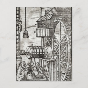 Cartão Postal Grelha para obter água de uma mina