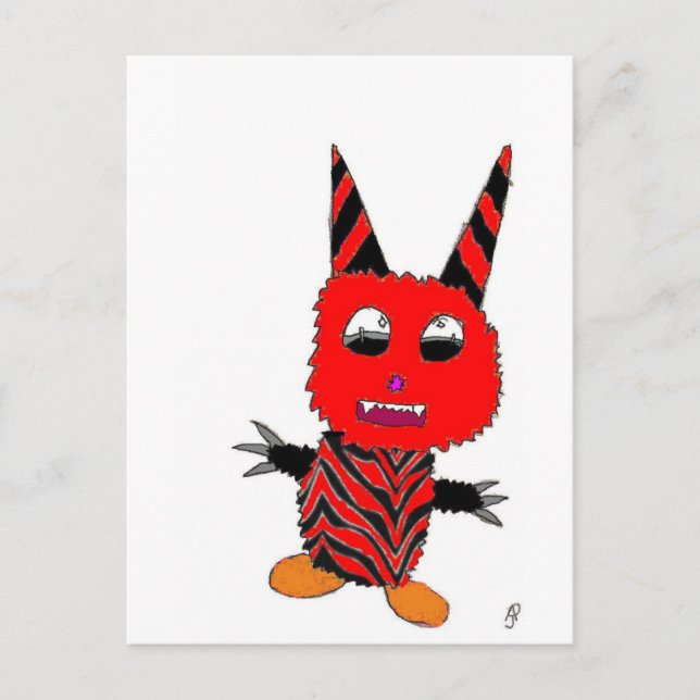 Cartão Postal Gremlin vermelho (Frente)