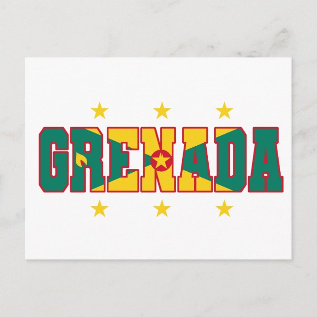 Cartão Postal Grenada Flag Varsity Grenadiano Caribe Carnaval (Frente)