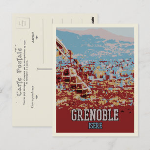 Cartão Postal Grenoble panorâmica ilustração França