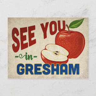 Cartão Postal Gresham Oregon Apple - Viagens vintage