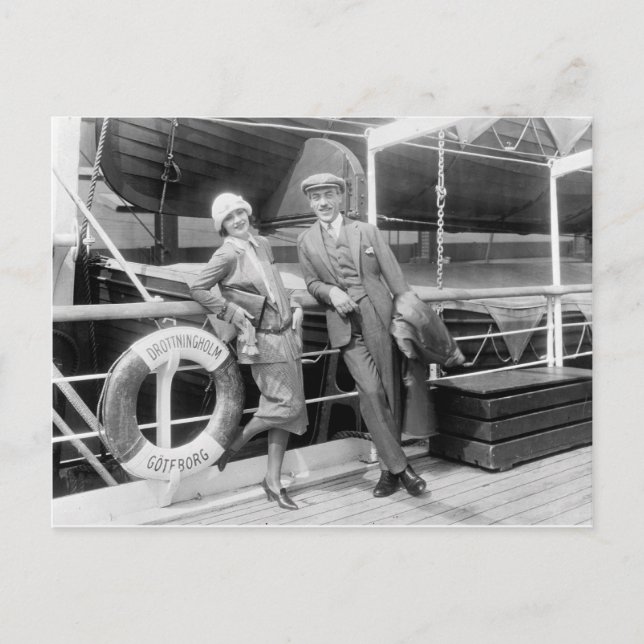 Cartão Postal Greta Garbo e Mauritz Stiller 1925 (Frente)