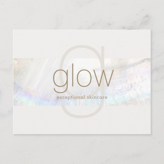 Cartão Postal Greve de Células de Monograma Moderno e Branco (Frente)