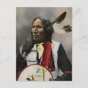 Cartão Postal Greves-Chefe Com Nariz, Oglala Sioux 1899