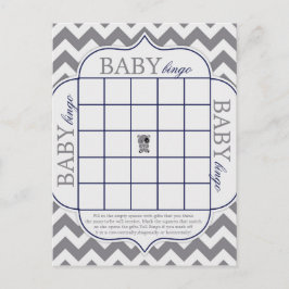 Cartão Postal Grey Chevron com Panda Baby Bingo