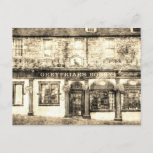 Cartão Postal Greyfriars Bobby Pub Edinburgh Vintage