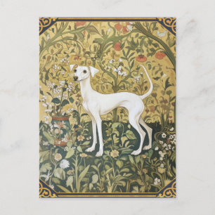 Cartão Postal Greyhound italiano num jardim pré-raphaelite