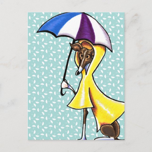 Cartão Postal Greyhound Umbrella Crazy (Frente)