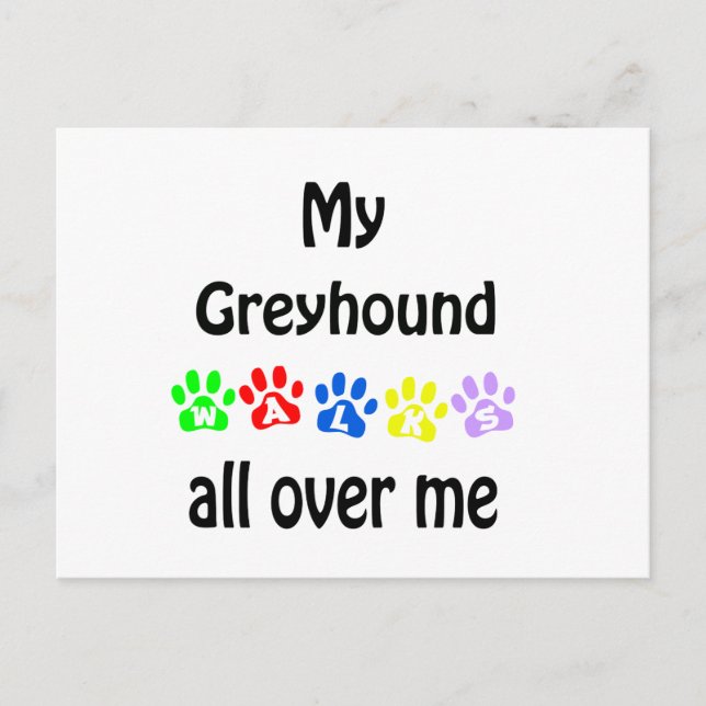Cartão Postal Greyhound Walks Design (Frente)