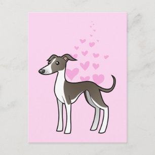 Cartão Postal Greyhound / Whippet / Italiano Greyhound Love