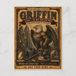 Cartão Postal Griffin, Monstro de Circo Vintage