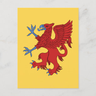 Cartão Postal Griffin Rampant Gules