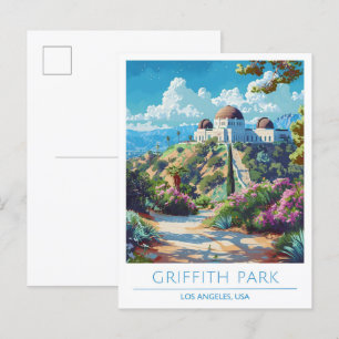 Cartão Postal Griffith Park Los Angeles Viagens vintage nos EUA